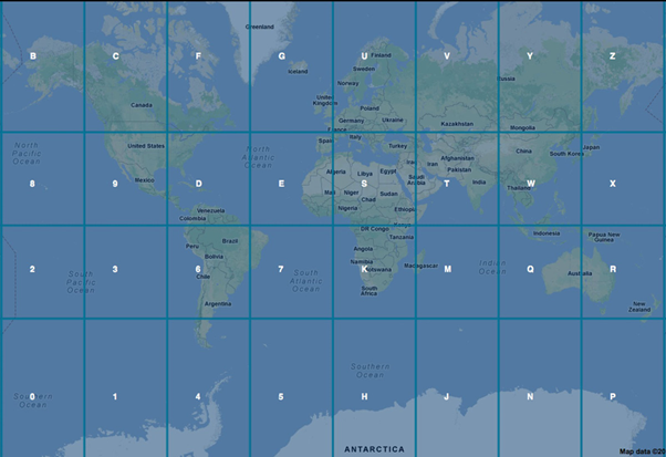 World Map with one layer of Geohash